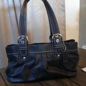 Black coach leather bag